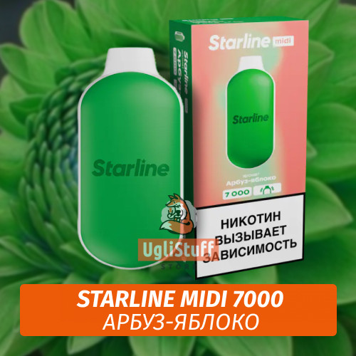 Одноразовая ЭС Starline Midi Арбуз-Яблоко 7000 Одноразовая ЭС Starline Midi Арбуз-Яблоко 7000