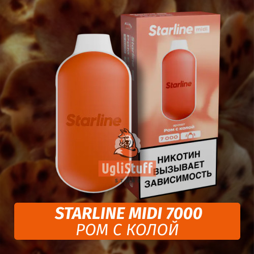 Одноразовая ЭС Starline Midi Ром с Колой 7000 Одноразовая ЭС Starline Midi Ром с Колой 7000