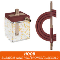 Кальян Hoob subAtom - Wine red/Bronze/CubeGold