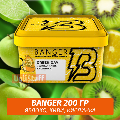 Табак Banger ft Timoti 200 гр Green Day (Яблоко, киви, кислинка) Табак Banger ft Timoti 200 гр Green Day (Яблоко, киви, кислинка)
