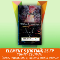 АКЦИЯ Табак Element 5 (Пятый) Элемент 25 гр Yummi Tsunami (Мауи, Трдельник, Сгущенка, Пихта, Мороз)