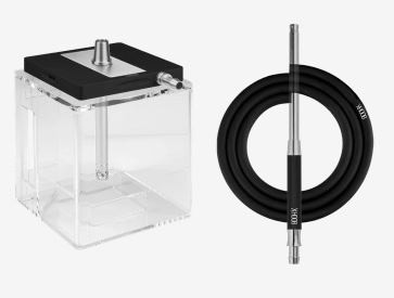Кальян Hoob Atom - Black/StainlessSteel/CubeTransparent