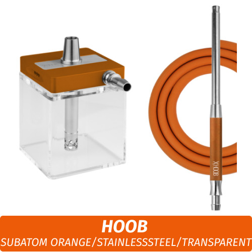 Кальян Hoob subAtom - Orange/StainlessSteel/CubeTransparent Кальян Hoob subAtom - Orange/StainlessSteel/CubeTransparent