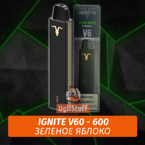 Ignite V6 - Green Apple (Одноразовая ЭС) 600 (М) Ignite V6 - Green Apple (Одноразовая ЭС) 600 (М)