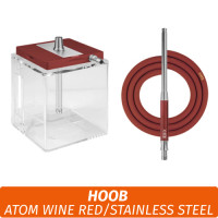 Кальян Hoob Atom - Wine red/StainlessSteel/CubeTransparent