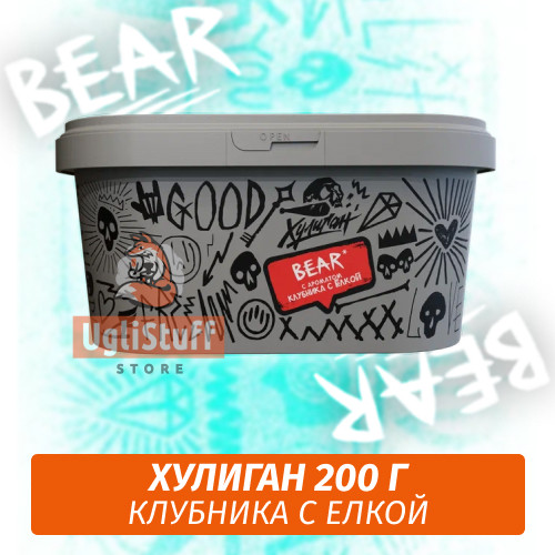 Табак Хулиган Hooligan 200 g Bear (Клубника с Елкой) от Nuahule Group Табак Хулиган Hooligan 200 g Bear (Клубника с Елкой) от Nuahule Group