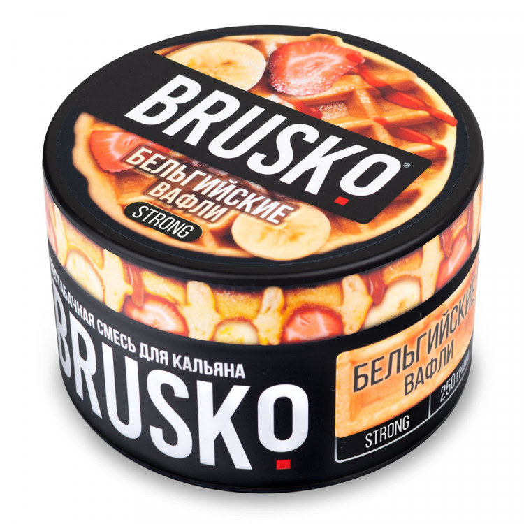 Brusko Strong 250 гр Бельгийские Вафли (Бестабачная смесь) Brusko Strong 250 гр Бельгийские Вафли (Бестабачная смесь)