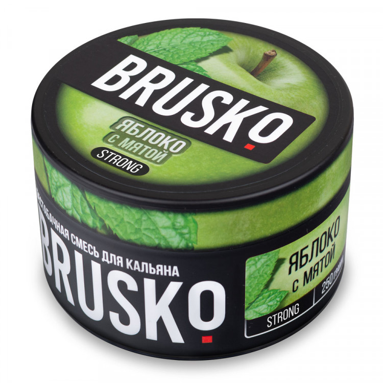 Brusko Strong 250 гр Яблоко с Мятой (Бестабачная смесь) Brusko Strong 250 гр Яблоко с Мятой (Бестабачная смесь)