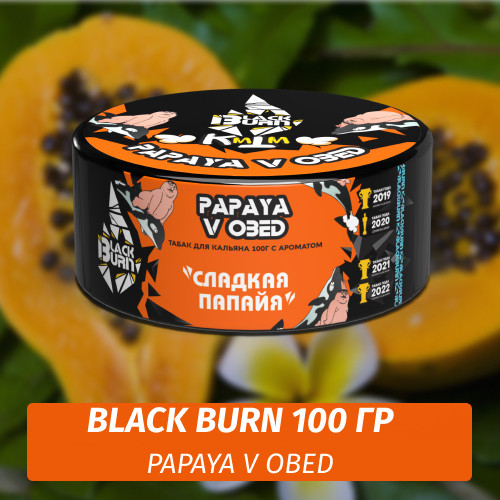 Табак Black Burn 100 гр Papaya v obed Табак Black Burn 100 гр Papaya v obed